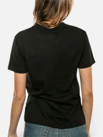 Remera Converse Patch Mujer Estilo Retro Negro