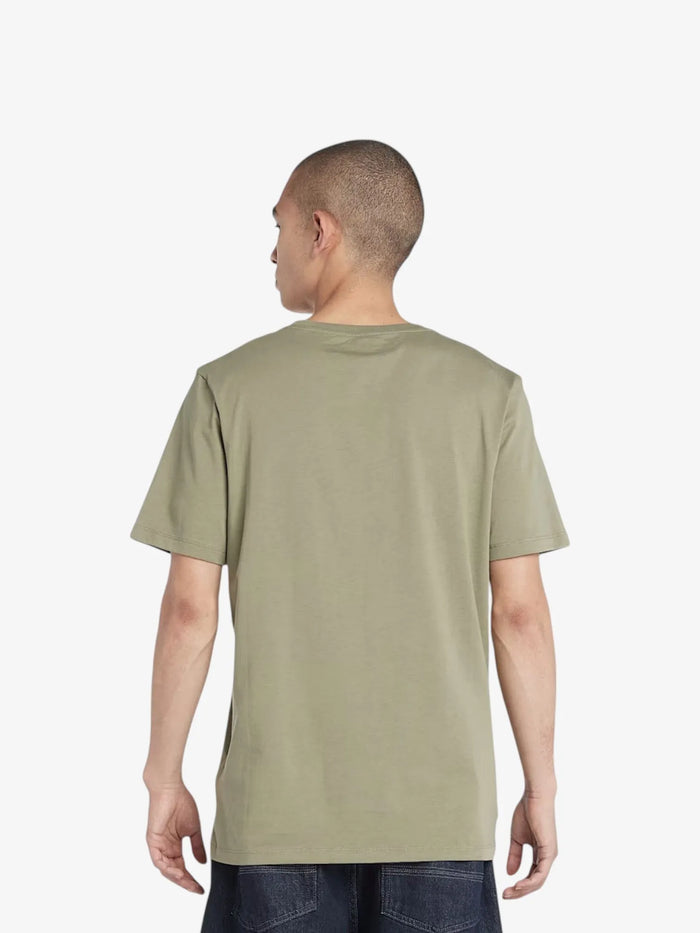 Remera Timberland Logo Bloque Verde Militar