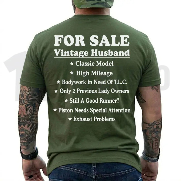 Retro “Husband Clearance” Graphic Tee – Funny Marriage Joke Shirt