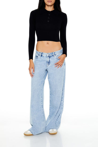 Ribbed Knit Cropped Sweater