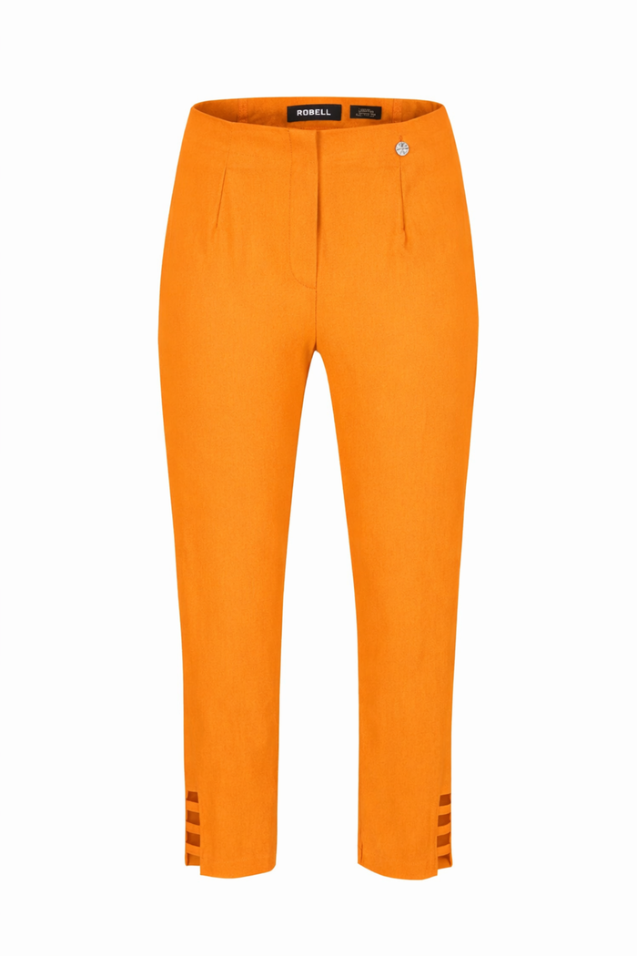 Front view of Robell Lena 09 52550-5499-325 Light Orange (325) trousers by robell, shop robell at Dotique