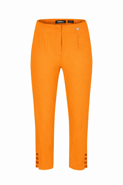 Front view of Robell Lena 09 52550-5499-325 Light Orange (325) trousers by robell, shop robell at Dotique