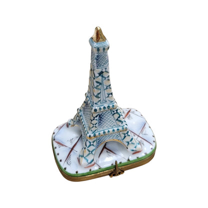 Elegant White Eiffel Tower Box Porcelain Limoges Limoges Imports Limoges Boxes French Trinket Box