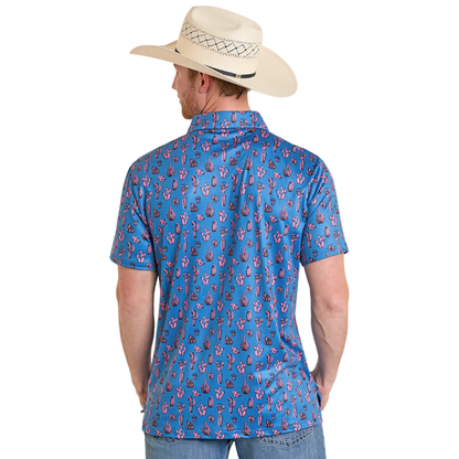 Rock & Roll Denim Men's Cactus Print Polo