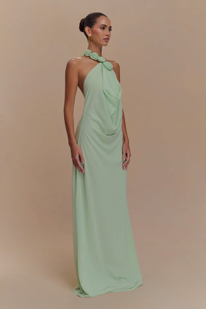 Rosalia Cowl Neck Maxi Dress - Sage