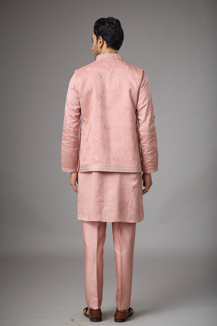 Rose Blush wedding jacket kurta for men