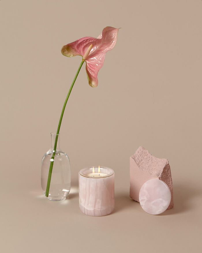 Rose Onyx Candle Holder