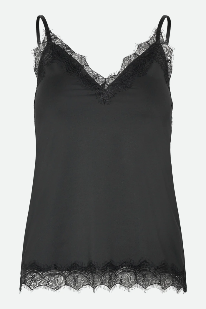 Rosemunde 102507 RWBridget Sleeveless Lace Strap Top Black by Rosemunde. Shop Rosemunde at Dotique.