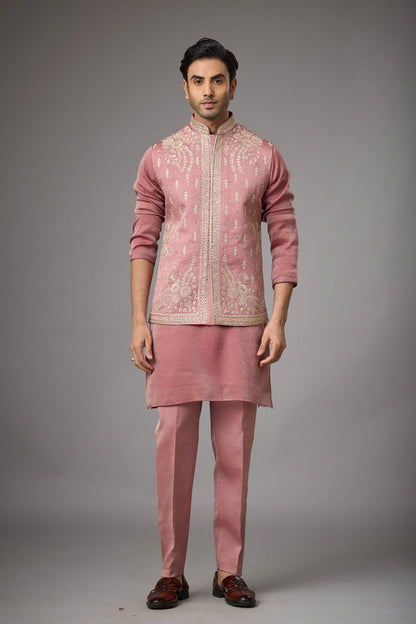 Rosewood Blush kurta jacket set | Mahavir NX