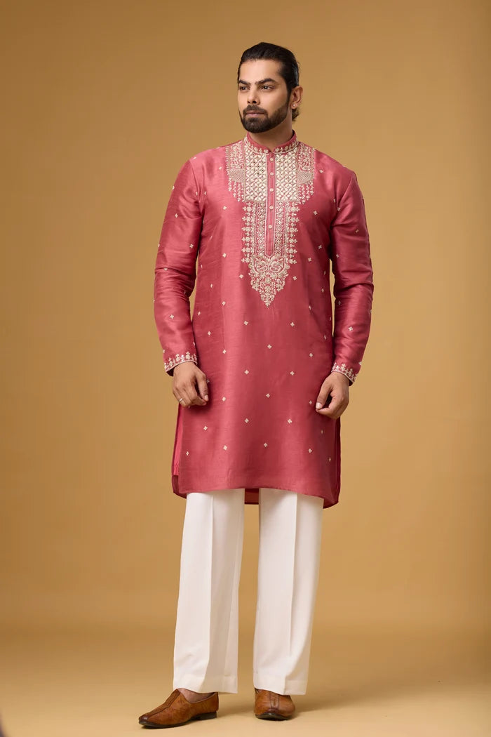 Geometric Floral Panel Kurta Set – Festive Ethnic Wear | Mahavir NX
