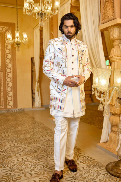 Wedding ivory indo western men
