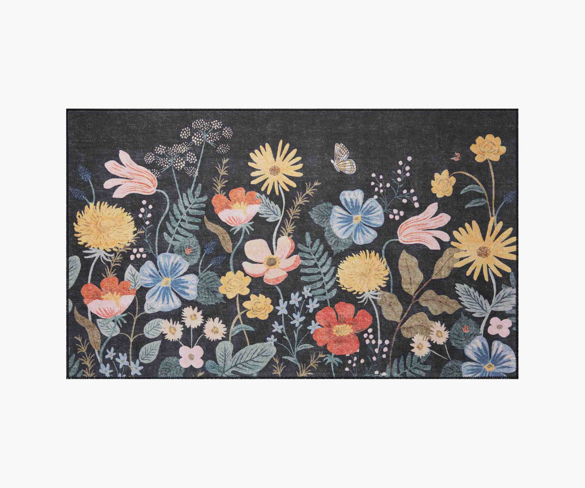 Atelier Strawberry Fields Non-Slip Rug - Black