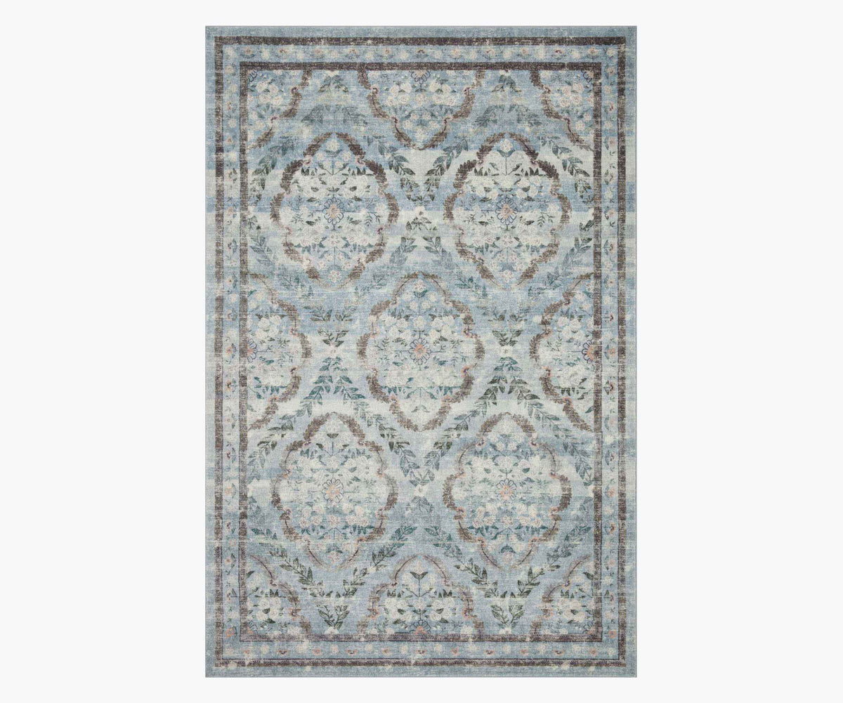 Courtyard Chateau Printed Rug - Blue