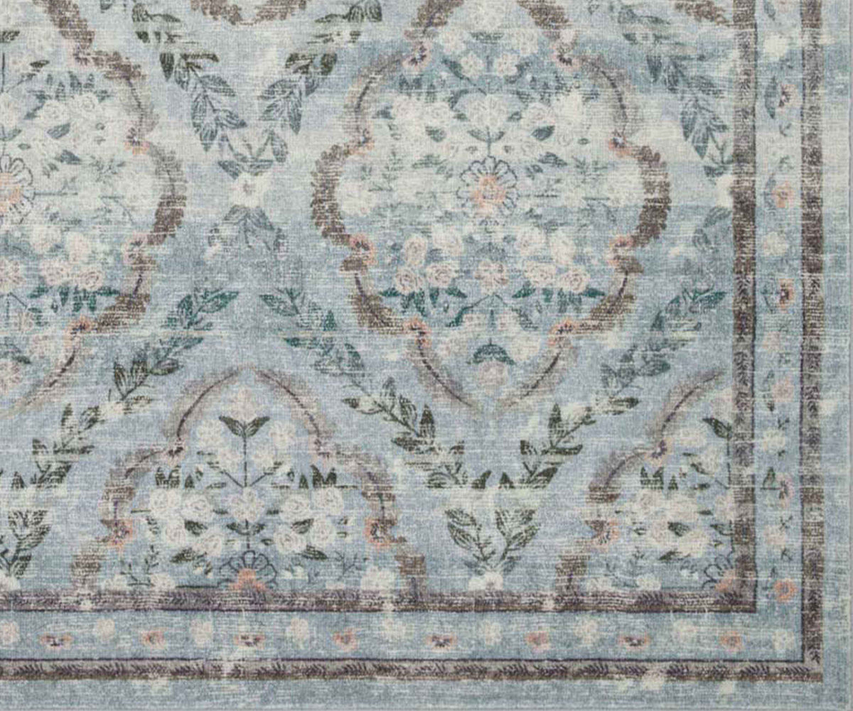 Courtyard Chateau Printed Rug - Blue