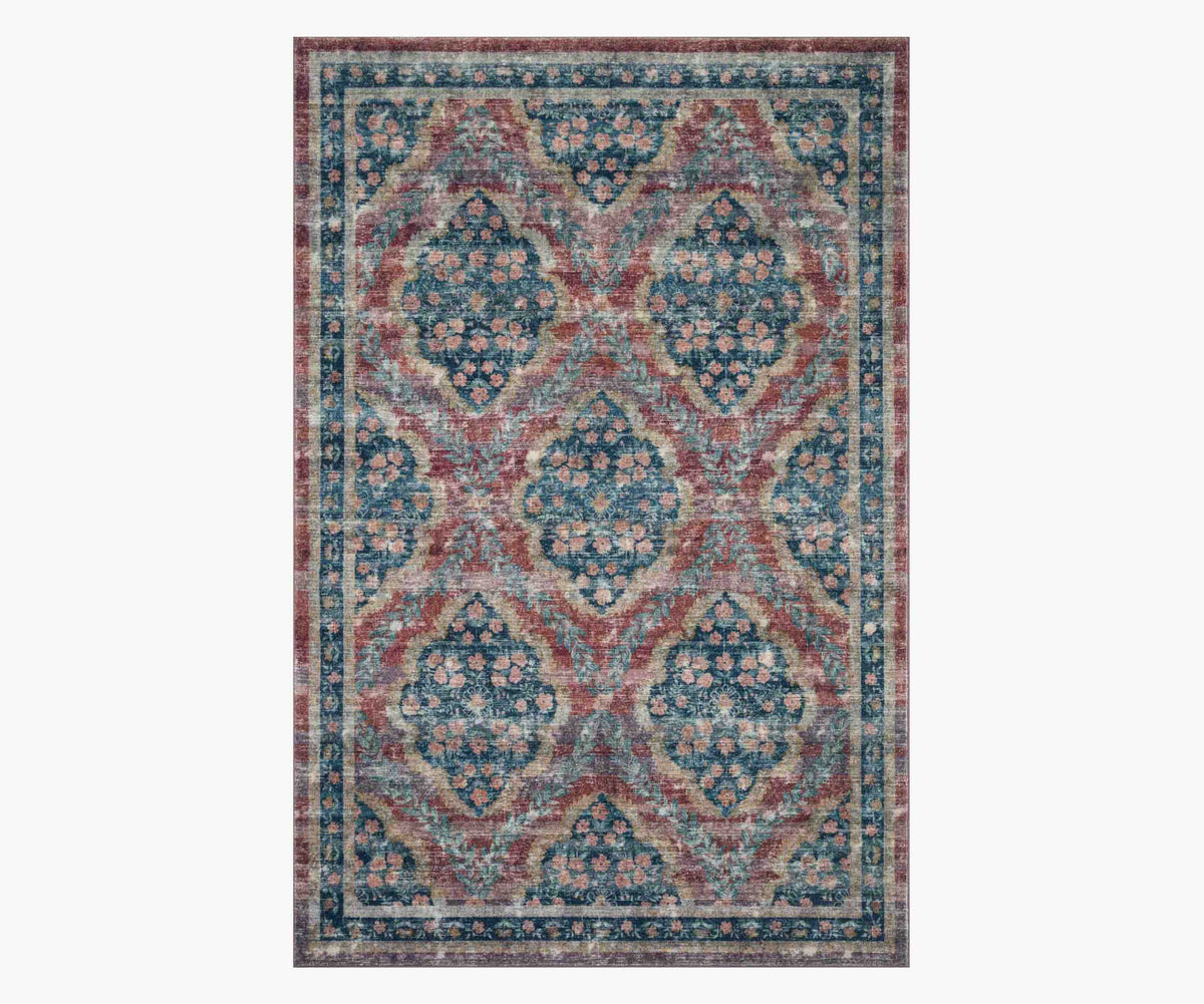 Courtyard Chateau Printed Rug - Red