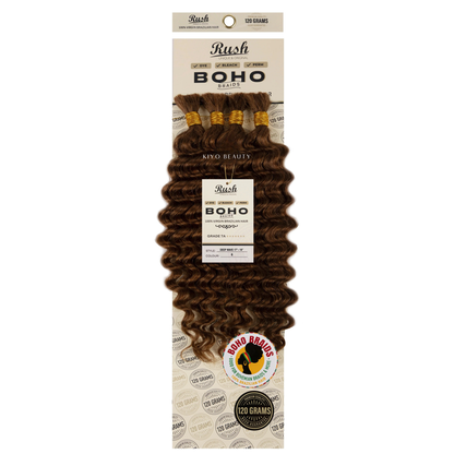Rush 100% Virgin Brazilian Boho Braids Deep Wave Bulk 17-19"