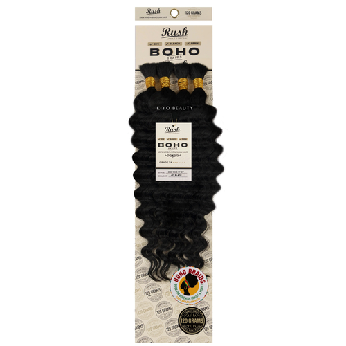 Rush 100% Virgin Brazilian Boho Braids Deep Wave Bulk 19-21"