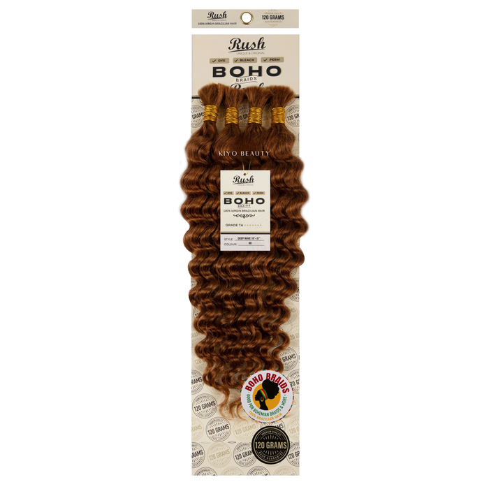 Rush 100% Virgin Brazilian Boho Braids Deep Wave Bulk 19-21"