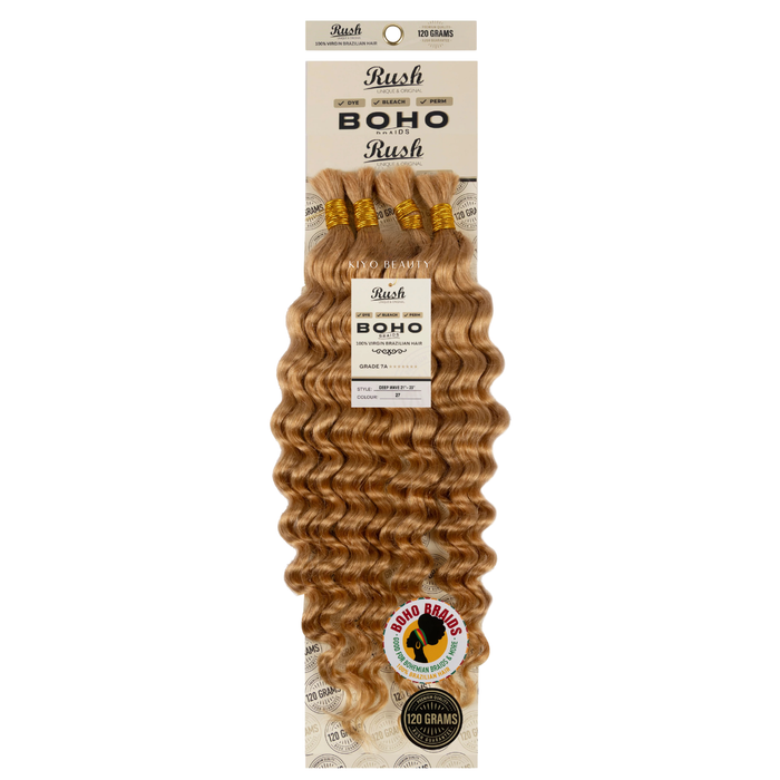 Rush 100% Virgin Brazilian Boho Braids Deep Wave Bulk 21-23'