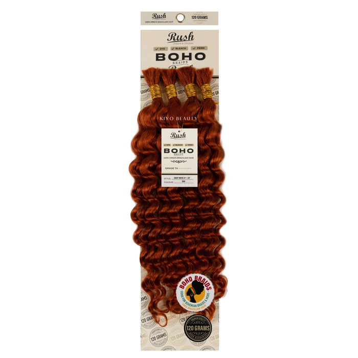 Rush 100% Virgin Brazilian Boho Braids Deep Wave Bulk 21-23'