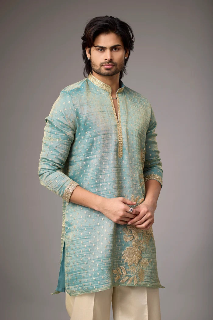 Buy Floral Embroidered Kurta Set for Men Online India | Mahavir NX