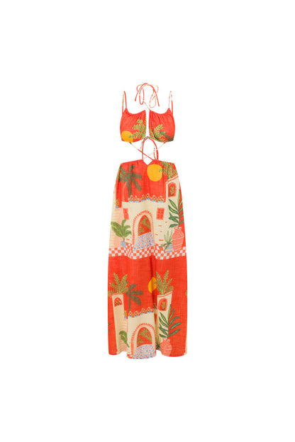 SAMPLE-Backless Fiora Dress - Vista Red
