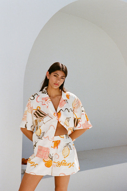 SAMPLE-Seona Shorts - Amalfi Aperol