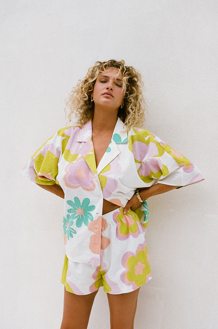 SAMPLE-Seona Top - Bubblegum Floral