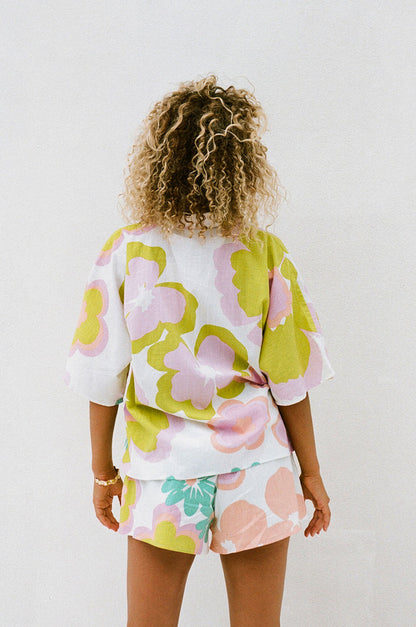 SAMPLE-Seona Top - Bubblegum Floral