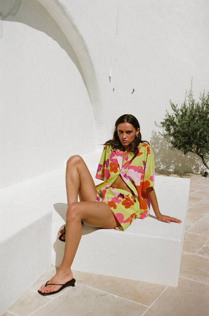SAMPLE-Thessy Top - Lime Floral