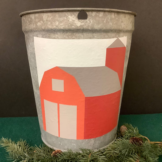 Sap Bucket, Red Barn Pattern