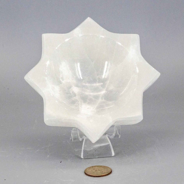 Selenite Crystal Carved Eight-Point Star Altar Bowl