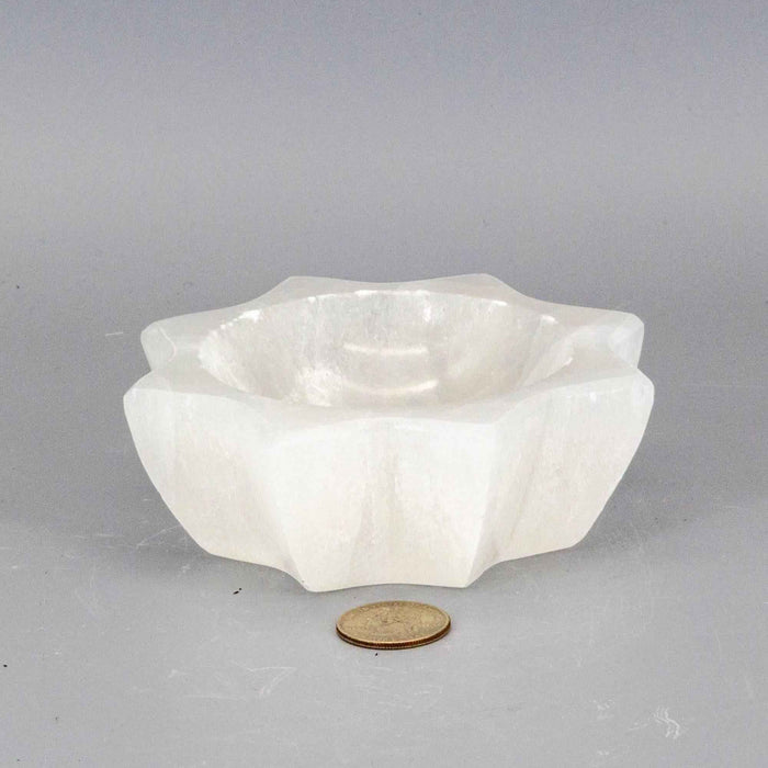 Selenite Crystal Carved Eight-Point Star Altar Bowl