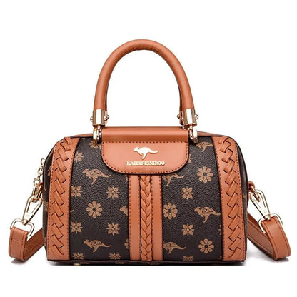 Brown and black Jasmine Daishu semi-woven shoulder bag cruelty-free triple-layer FTF Market UK