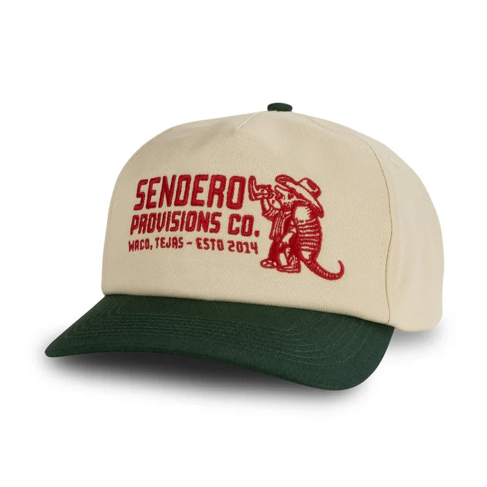 Sendero Provisions Co. Armadillo Snapback Hat in Cream & Green