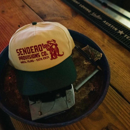 Sendero Provisions Co. Armadillo Snapback Hat in Cream & Green