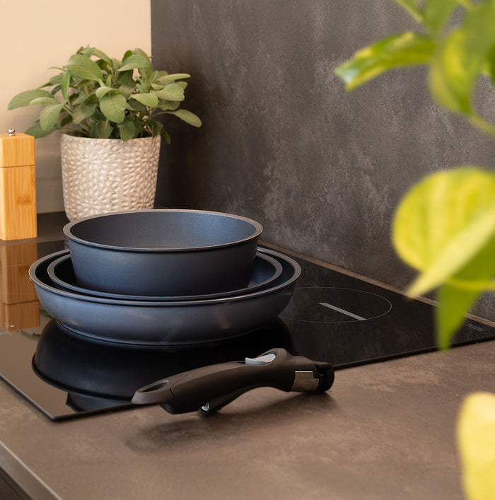 Set ceramico 2 pezzi - Padelle 24 cm + 28 cm con Manico Staccabile