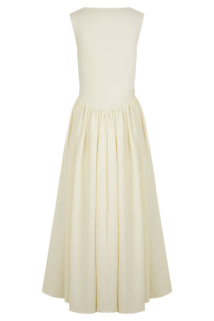 Sharon Scuba Jersey Midi Dress - Ivory