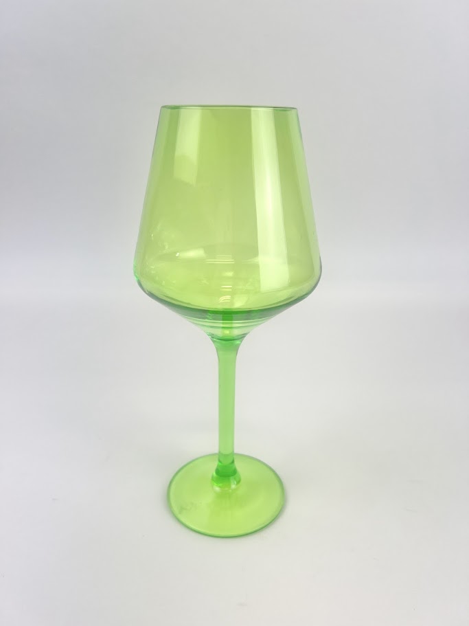 Shatterproof Stemmed Wineglass Lime Green Drinkware in  at Wrapsody