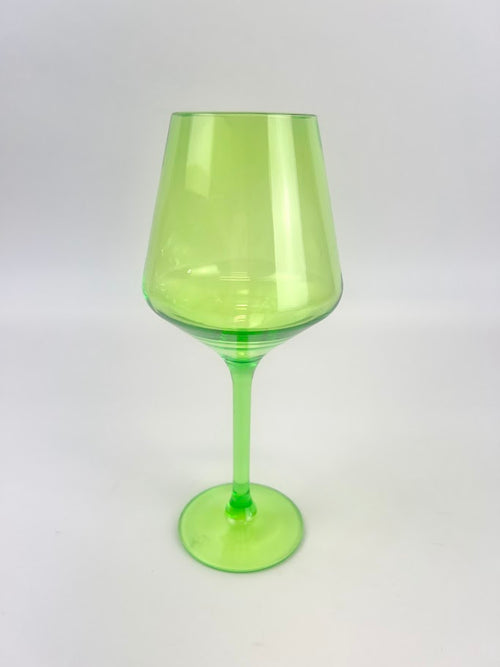 Shatterproof Stemmed Wineglass Lime Green Drinkware in  at Wrapsody