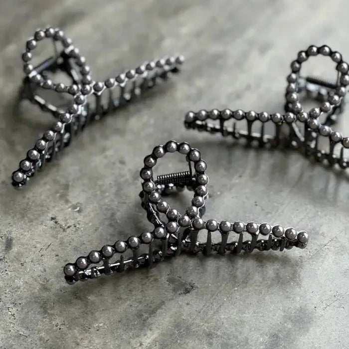 Silver Pearl Inspired Western Claw Clip