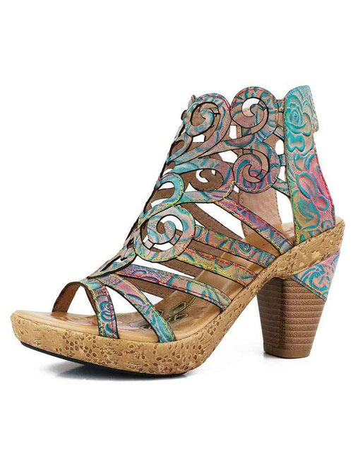 Simone Hand-painted Leathe Sandals