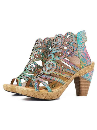 Simone Hand-painted Leathe Sandals