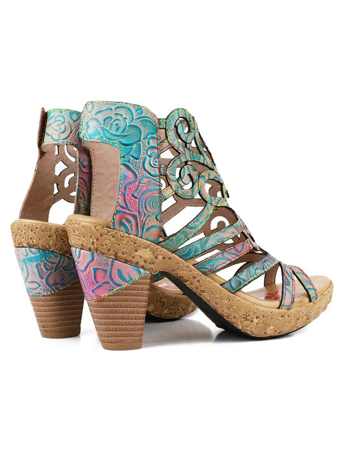 Simone Hand-painted Leathe Sandals