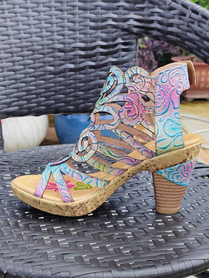 Simone Hand-painted Leathe Sandals