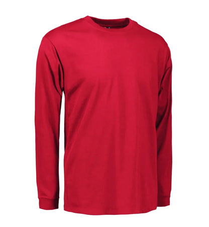 Slitstark långärmad t-shirt för herr — röd