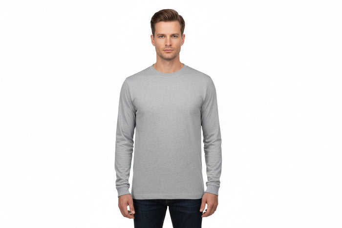 Slitstark långärmad t-shirt för herrar i grå