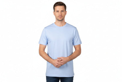Slitstark ljusblå t-shirt för män