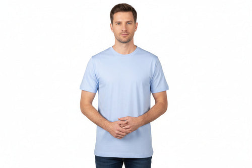 Slitstark ljusblå t-shirt för män