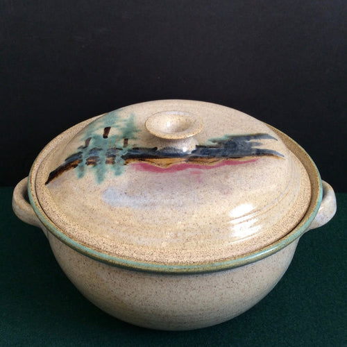 Small Covered Casserole, Adirondack Scene